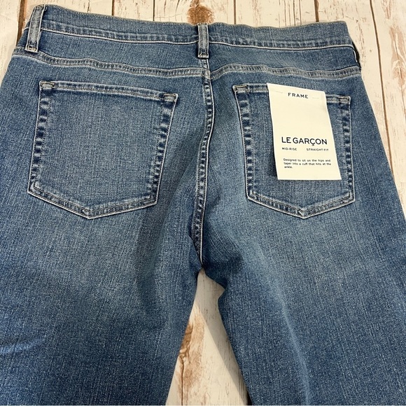 Frame Le Garçon Boyfriend Jeans Size 31 medium wash cuffed mid rise - Picture 7 of 10